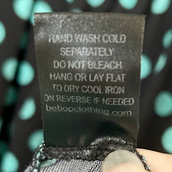 BeBop Black Teal Blue Polka Dot Dress Size Small Stretchy Sundress Summer Tank - Picture 7 of 8